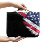 American Flag Wing Print Leather Bible Cover