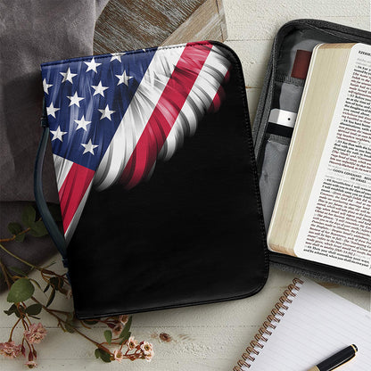 American Flag Wing Print Leather Bible Cover