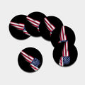 American Flag Wing Print Leather Coaster Set