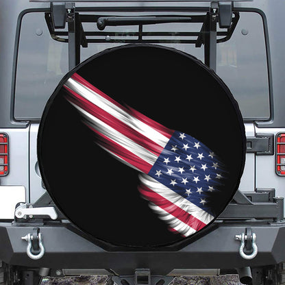 American Flag Wing Print Leather Spare Tire Cover