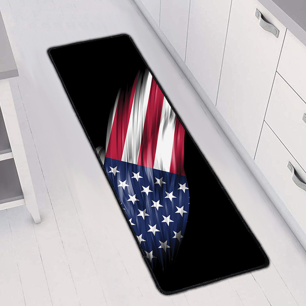 American Flag Wing Print Long Kitchen Mat