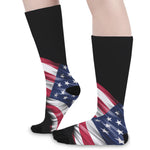 American Flag Wing Print Long Socks