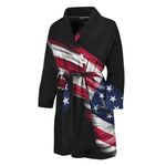 American Flag Wing Print Men's Bathrobe