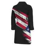 American Flag Wing Print Men's Bathrobe
