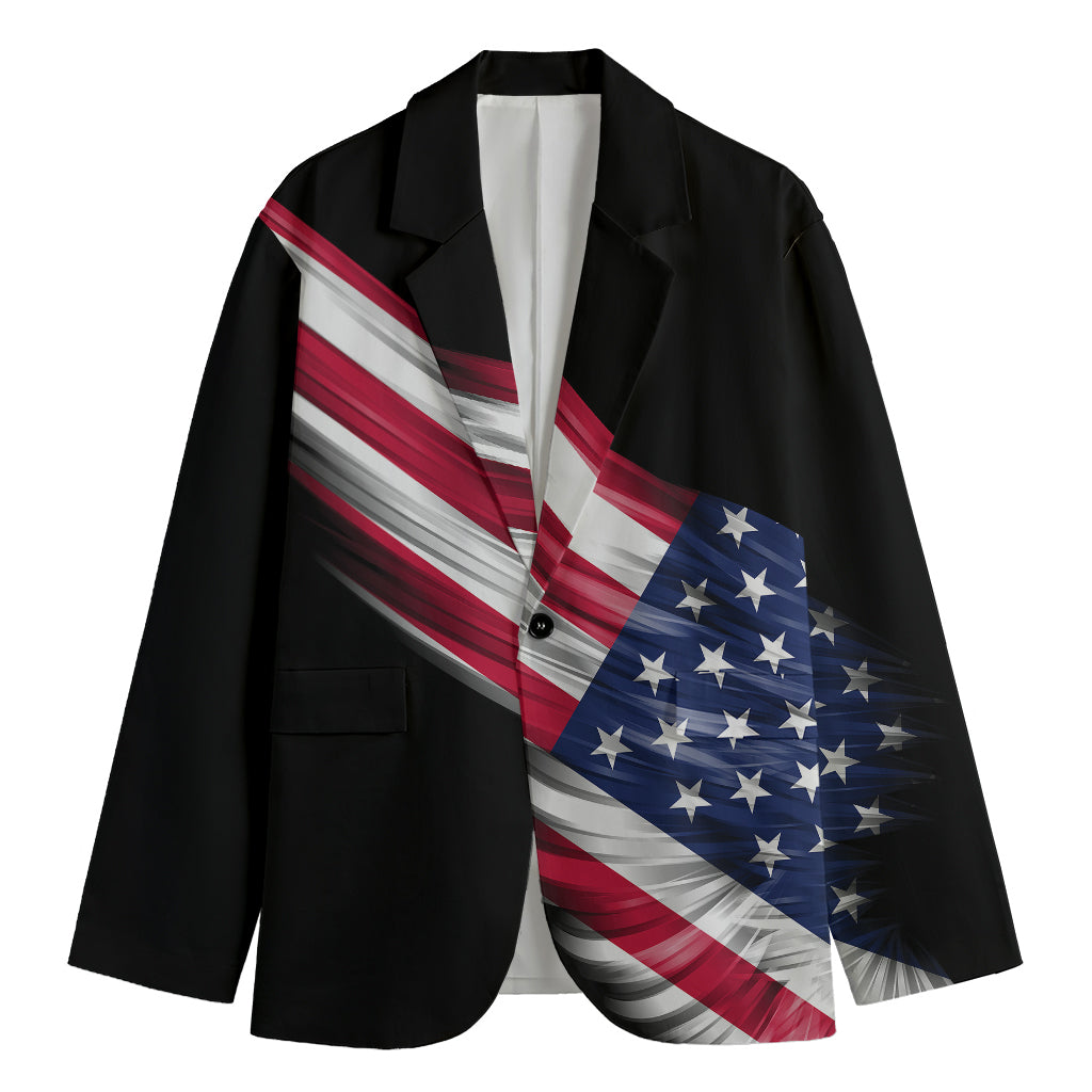 American Flag Wing Print Men's Blazer