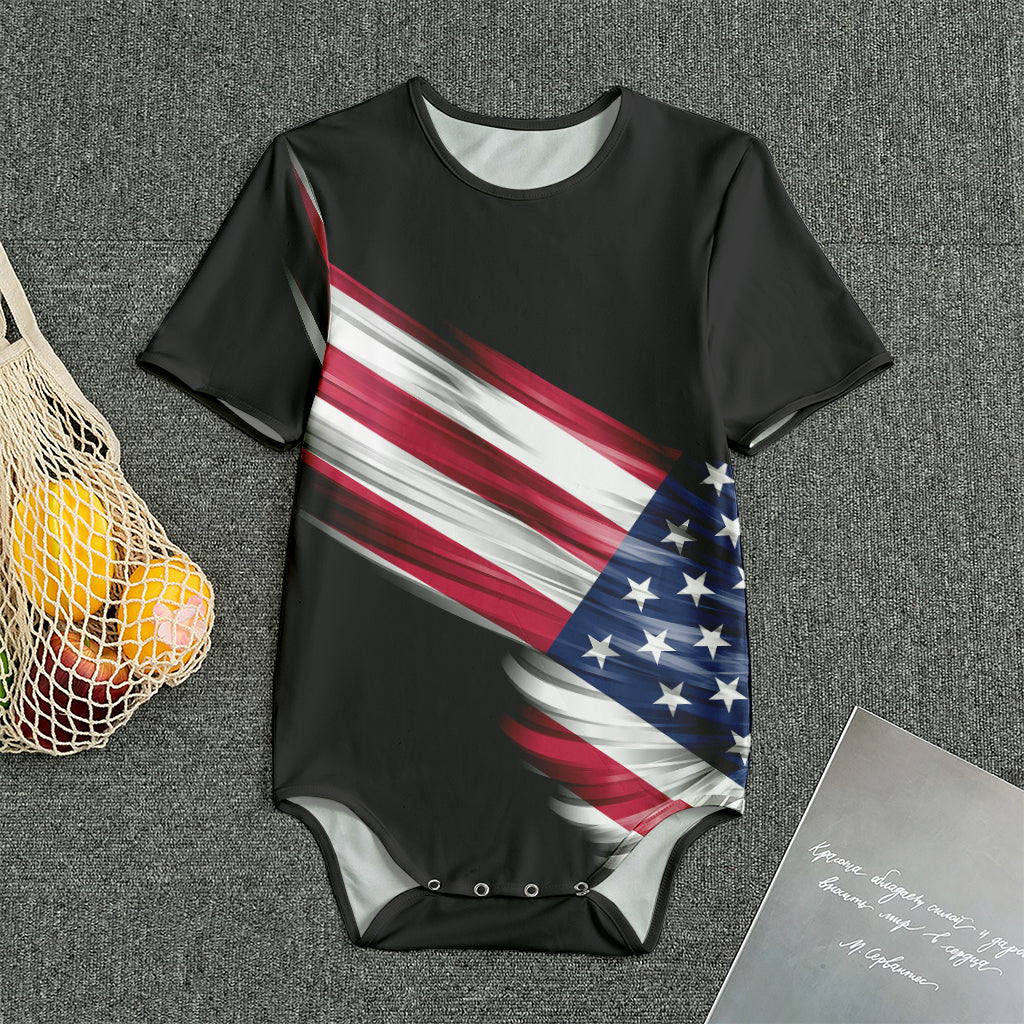 American Flag Wing Print Men's Bodysuit