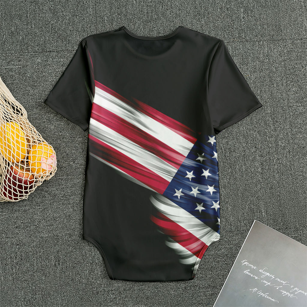 American Flag Wing Print Men's Bodysuit