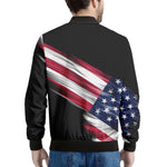 American Flag Wing Print Men's Bomber Jacket