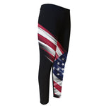 American Flag Wing Print Men's Compression Pants