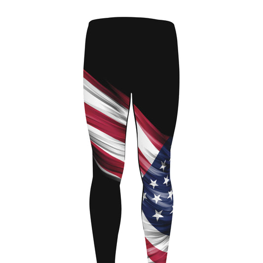 American Flag Wing Print Men's leggings