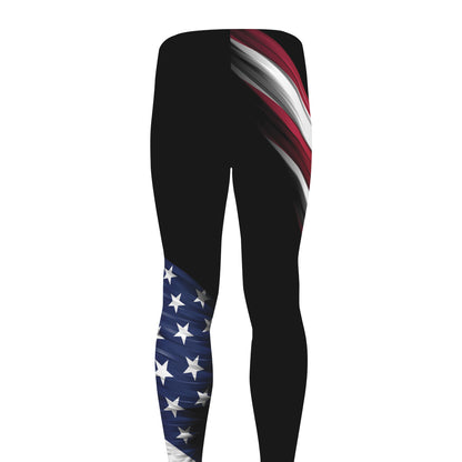 American Flag Wing Print Men's leggings