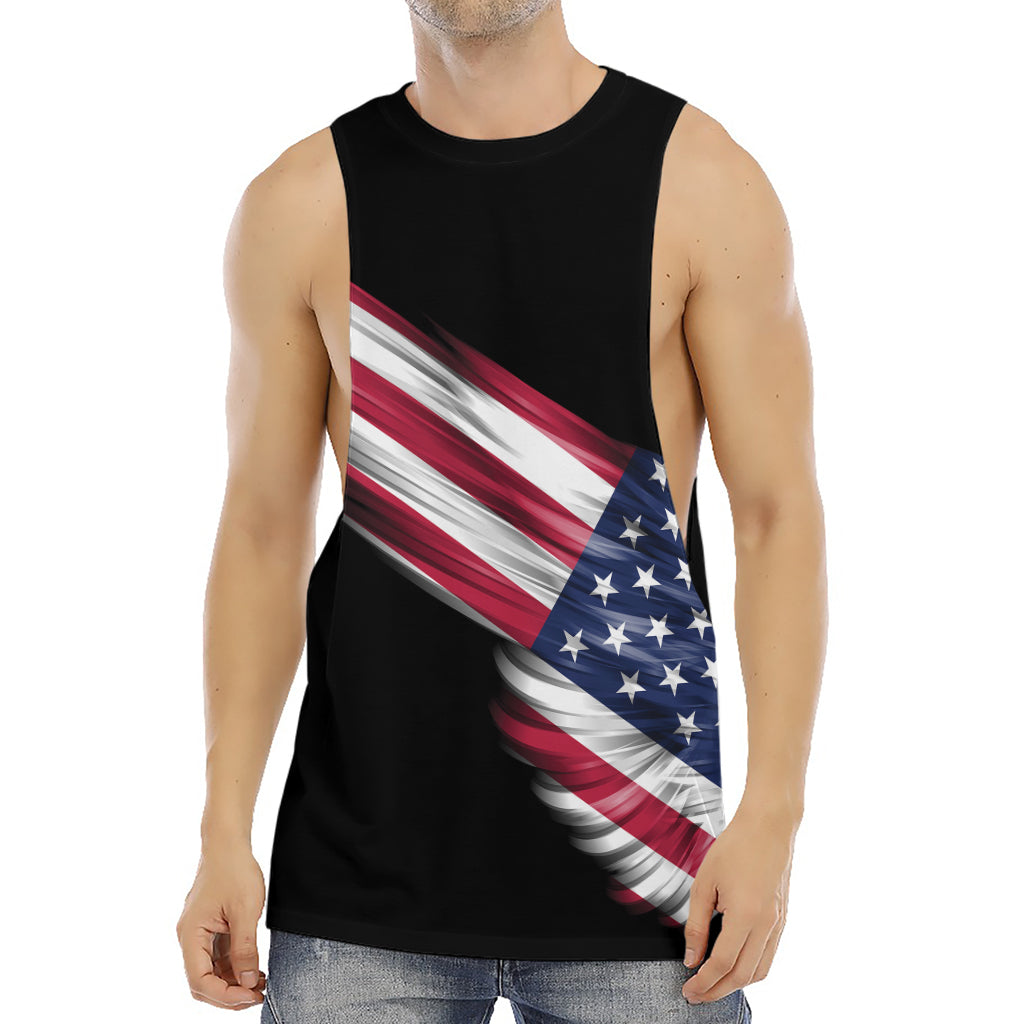 American Flag Wing Print Men's Muscle Tank Top