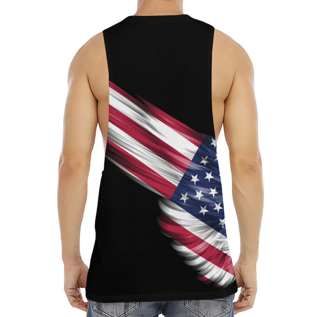 American Flag Wing Print Men's Muscle Tank Top