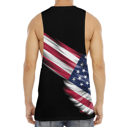American Flag Wing Print Men's Muscle Tank Top