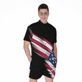 American Flag Wing Print Men's Romper