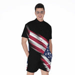American Flag Wing Print Men's Rompers