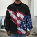 American Flag Wing Print Men's Shirt Jacket