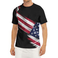 American Flag Wing Print Men's Short Sleeve Rash Guard