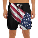 American Flag Wing Print Men's Split Running Shorts