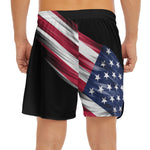 American Flag Wing Print Men's Split Running Shorts