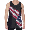 American Flag Wing Print Men's Velvet Tank Top