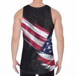 American Flag Wing Print Men's Velvet Tank Top