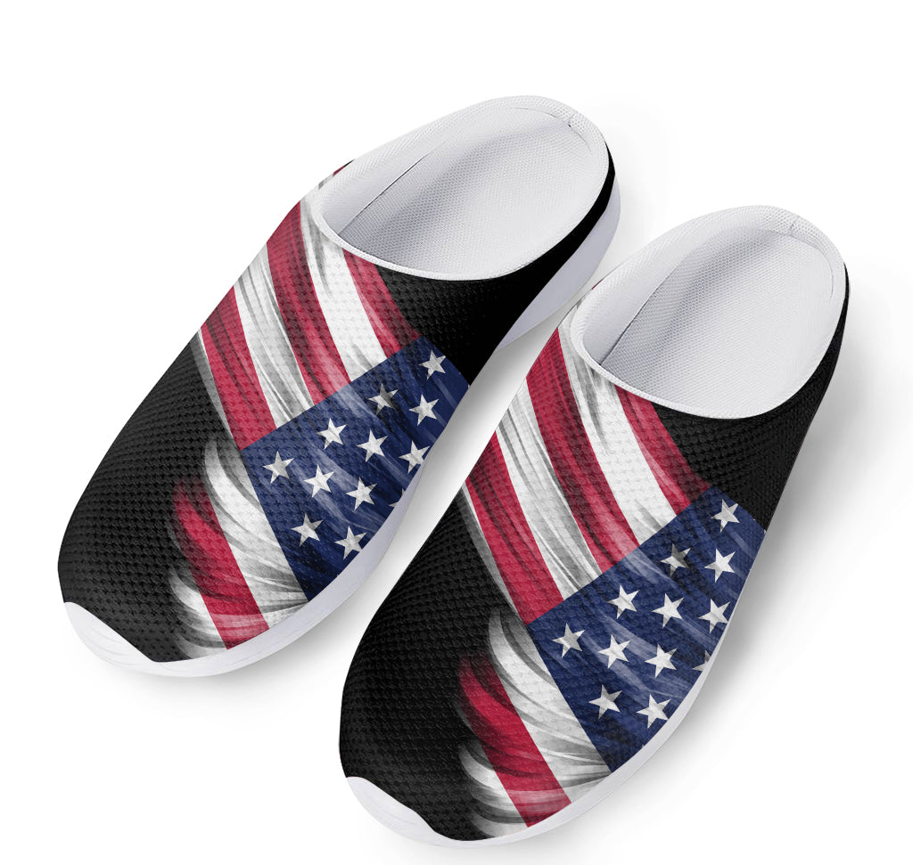 American Flag Wing Print Mesh Casual Shoes