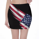 American Flag Wing Print Pencil Mini Skirt