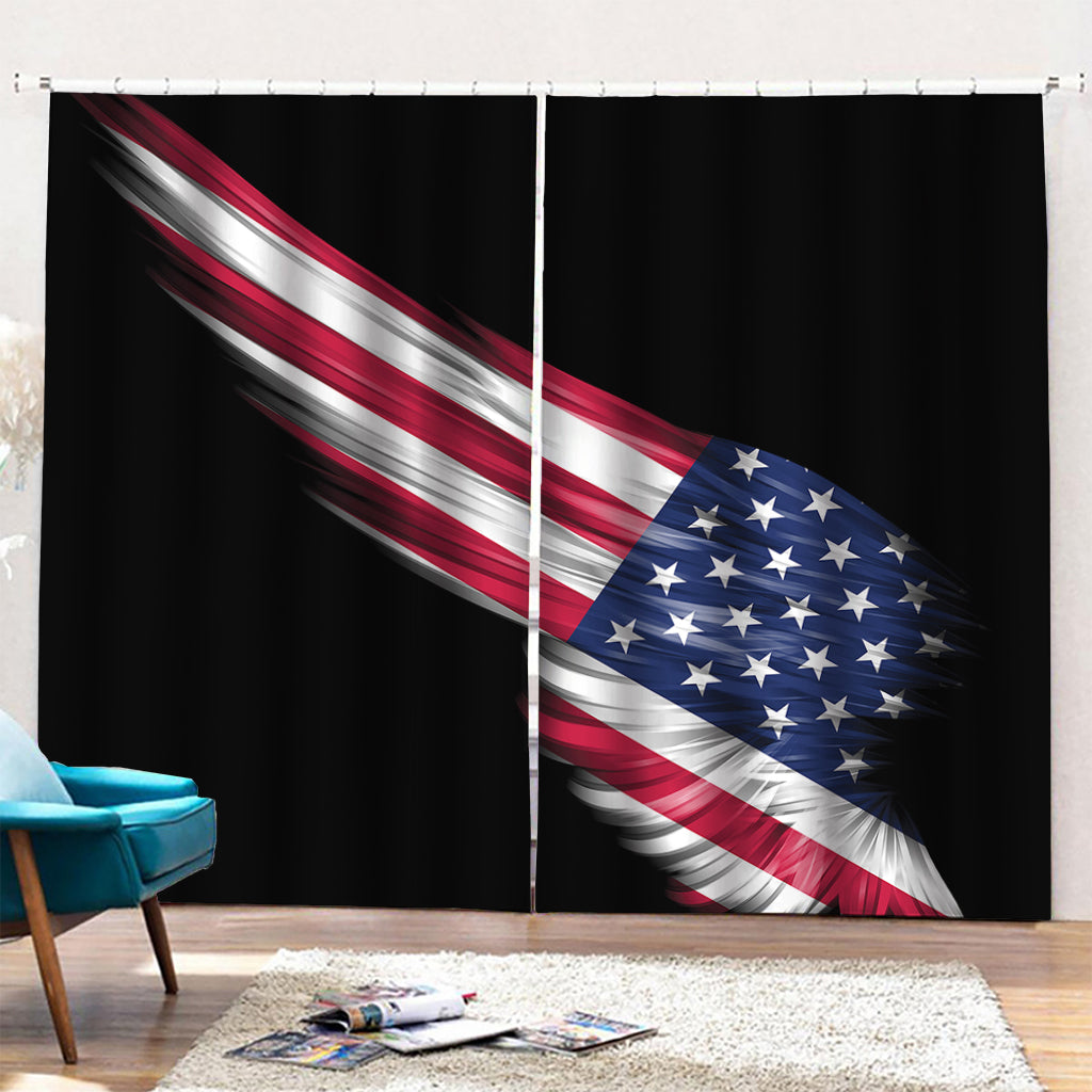 American Flag Wing Print Pencil Pleat Curtains