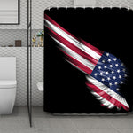American Flag Wing Print Polyester Shower Curtain