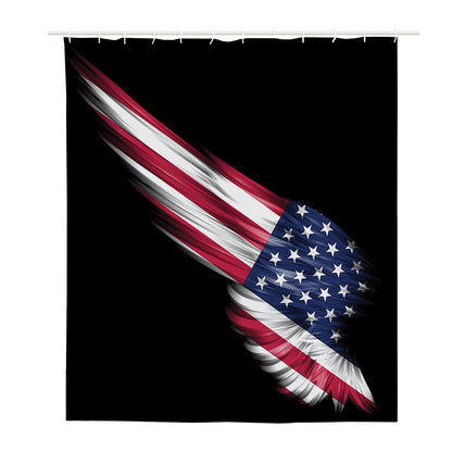 American Flag Wing Print Polyester Shower Curtain