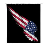 American Flag Wing Print Polyester Shower Curtain