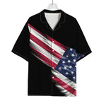 American Flag Wing Print Rayon Hawaiian Shirt