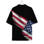 American Flag Wing Print Rayon Hawaiian Shirt
