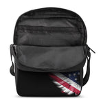 American Flag Wing Print Rectangular Crossbody Bag