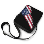 American Flag Wing Print Rectangular Crossbody Bag