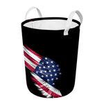American Flag Wing Print Round Laundry Basket