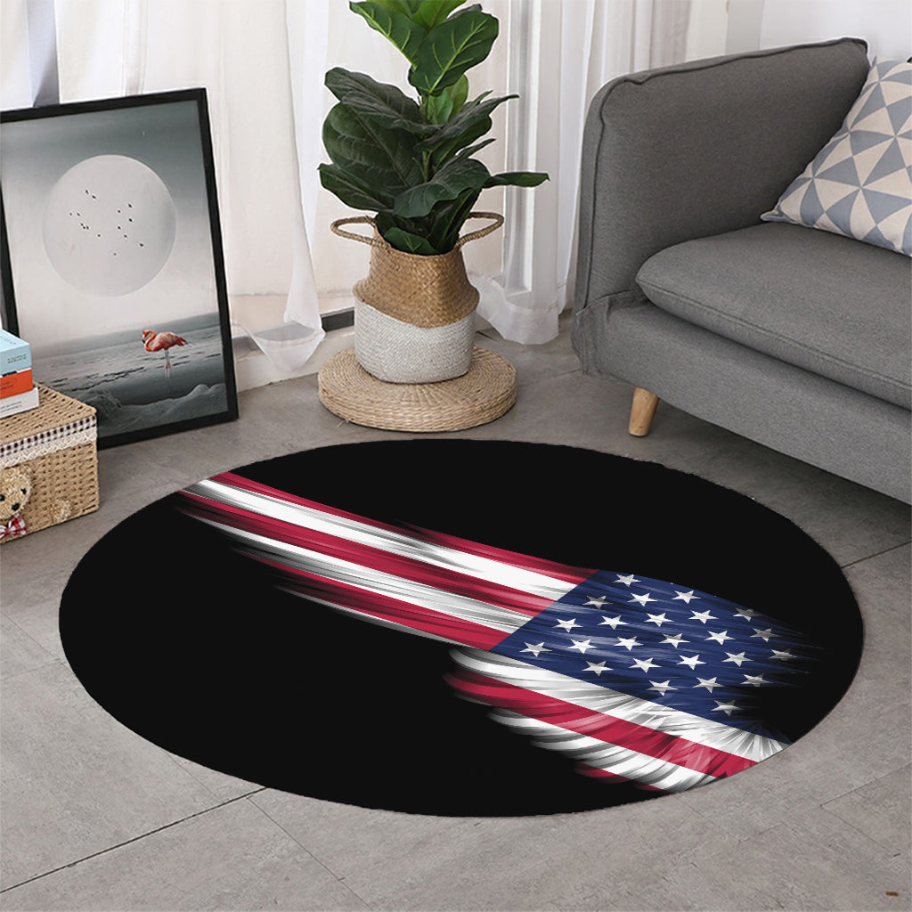 American Flag Wing Print Round Rug