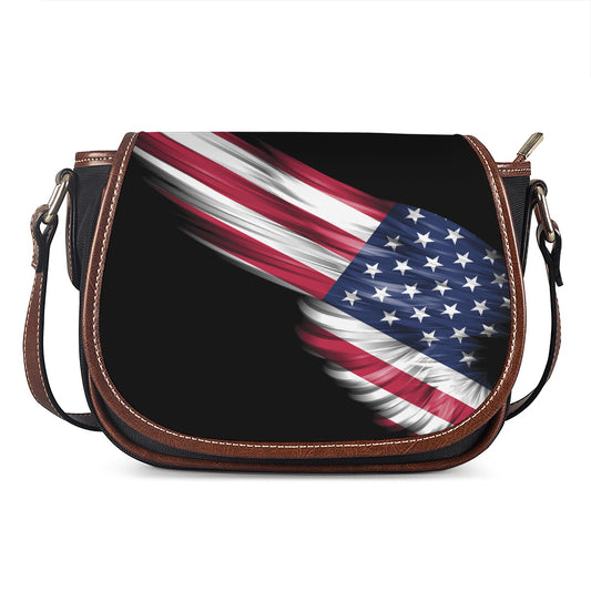 American Flag Wing Print Saddle Bag