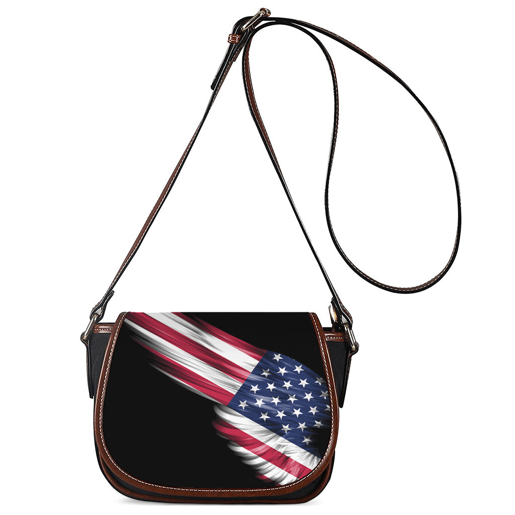 American Flag Wing Print Saddle Bag