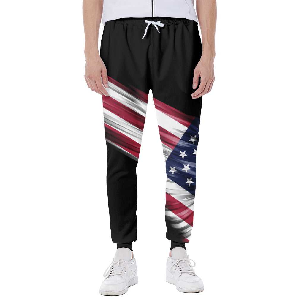 American Flag Wing Print Scuba Joggers