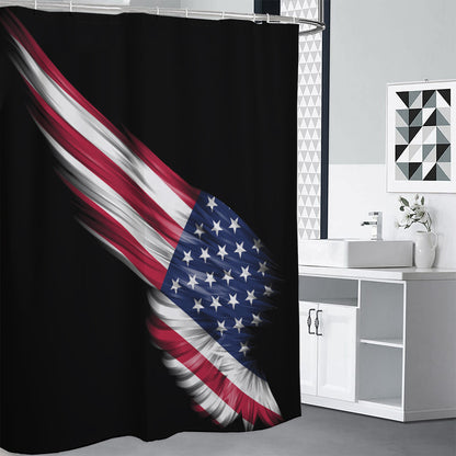 American Flag Wing Print Shower Curtain