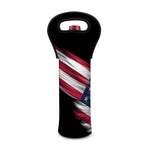 American Flag Wing Print Single Neoprene Wine Tote