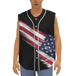 American Flag Wing Print Sleeveless Baseball Jersey