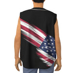American Flag Wing Print Sleeveless Baseball Jersey