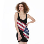 American Flag Wing Print Sleeveless Bodycon Dress