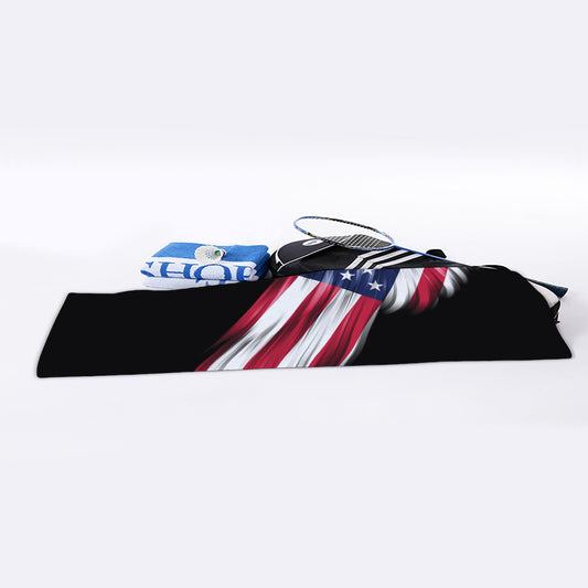 American Flag Wing Print Sports Towel