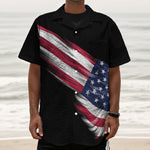 American Flag Wing Print Textured Short Sleeve Shirt