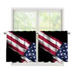 American Flag Wing Print Tier Curtains