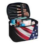 American Flag Wing Print Travel Makeup Bag